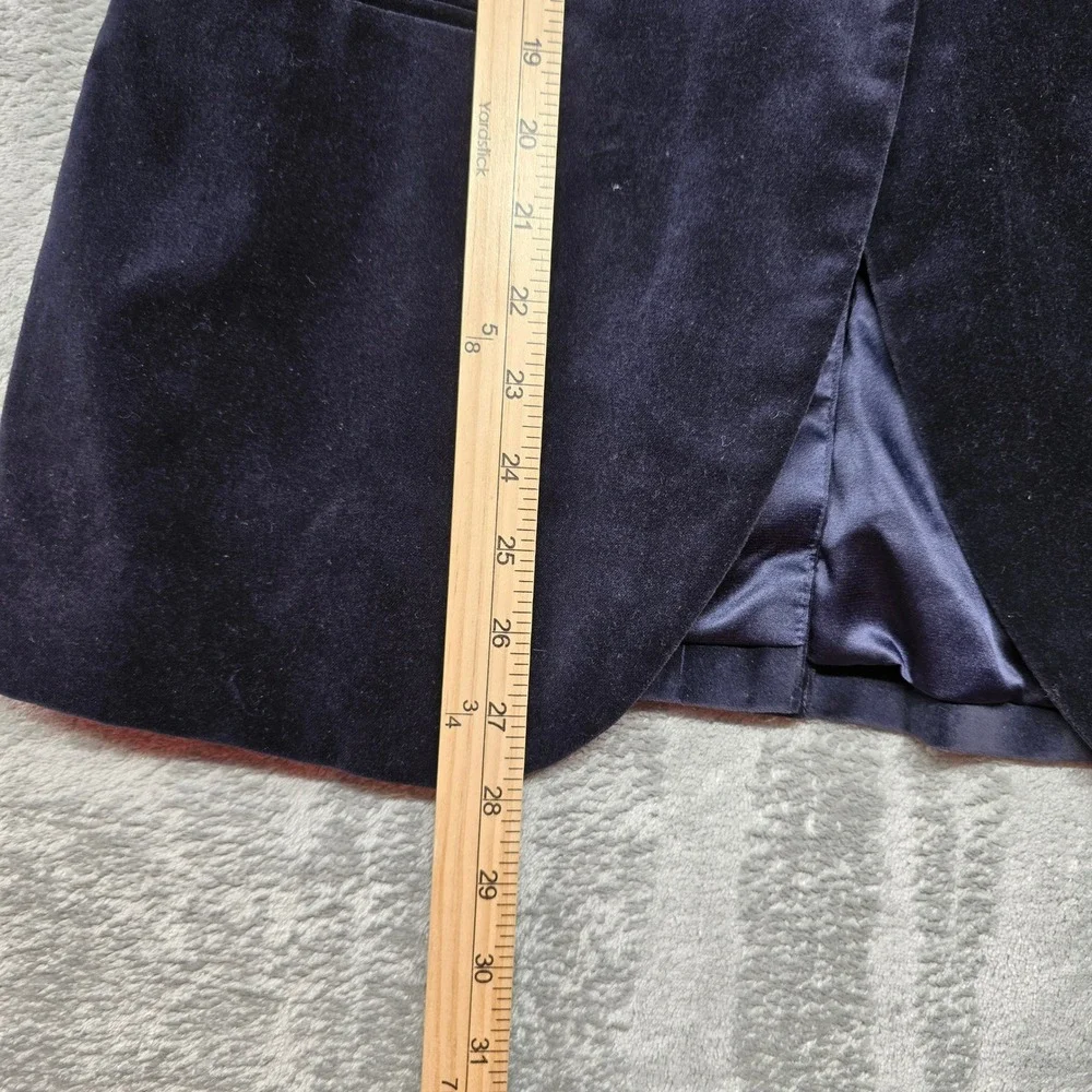 Lauren Ralph Lauren Velvet Blazer Single Button Jacket Mens Size 6 Navy Blue